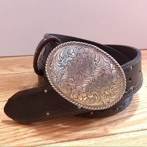 Elegant Silver and Brown Women's Belt